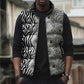 Africa Zebra Mix Paisley Tribal Pattern Sleeveless Puffer Jacket