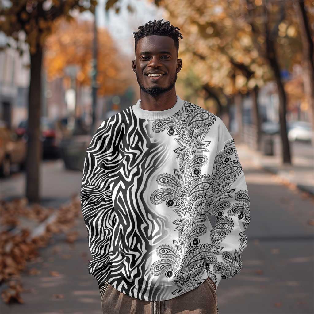 Afro Zebra Mix Paisley Tribal Pattern Sweatshirt