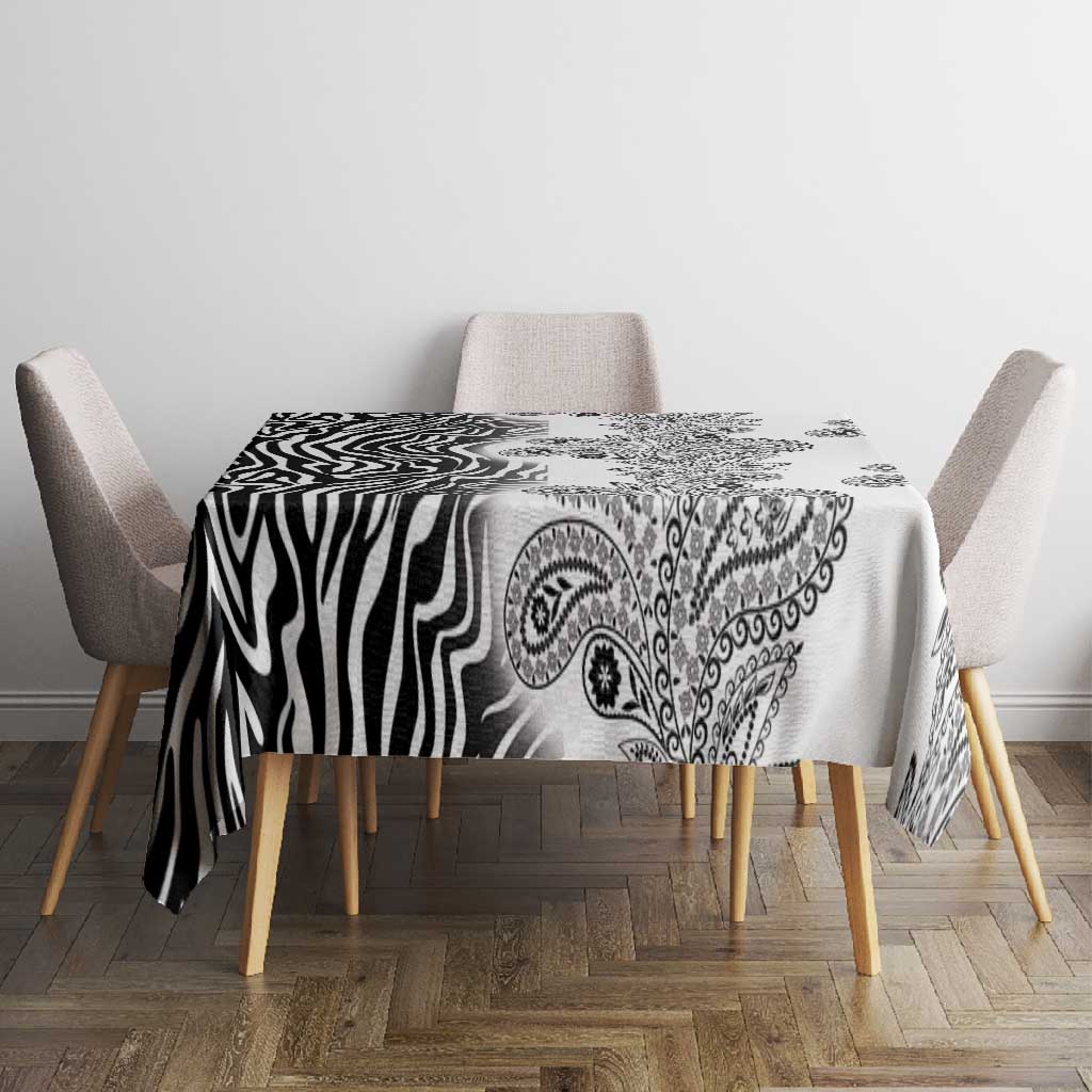 Afro Zebra Mix Paisley Tribal Pattern Tablecloth