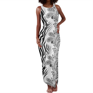 Afro Zebra Mix Paisley Tribal Pattern Tank Maxi Dress