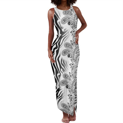 Afro Zebra Mix Paisley Tribal Pattern Tank Maxi Dress