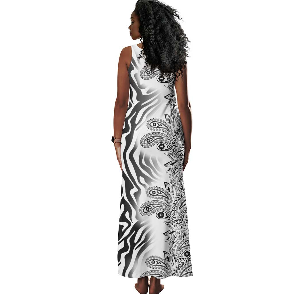 Afro Zebra Mix Paisley Tribal Pattern Tank Maxi Dress