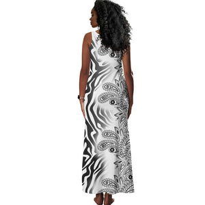 Afro Zebra Mix Paisley Tribal Pattern Tank Maxi Dress