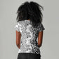 Afro Zebra Mix Paisley Tribal Pattern Women V-Neck T-Shirt