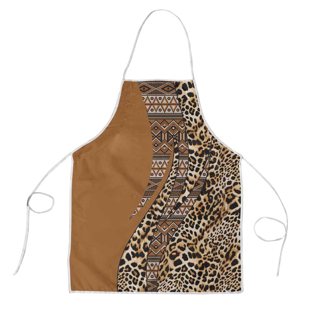 Africa Leopard Mix Native Tribal Pattern Apron by African Pride Shop