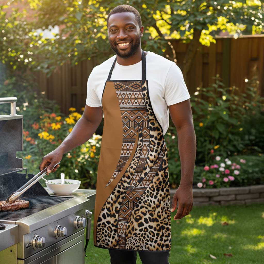 Africa Leopard Mix Native Tribal Pattern Apron