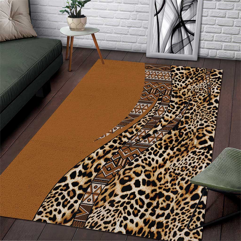 Afro Leopard Mix Native Tribal Pattern Area Rug