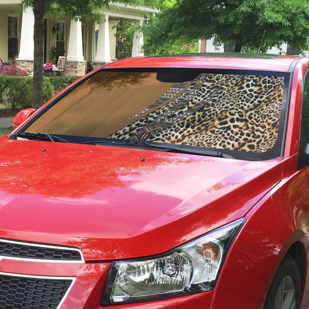 Africa Leopard Mix Native Tribal Pattern Auto Sun Shade