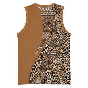 Afro Leopard Mix Native Tribal Pattern Basketball Jersey - African Pride