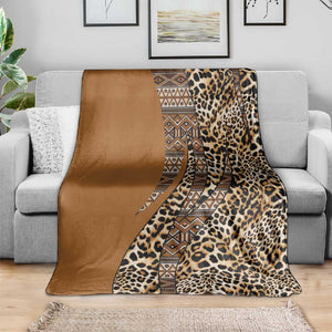 Afro Leopard Mix Native Tribal Pattern Blanket