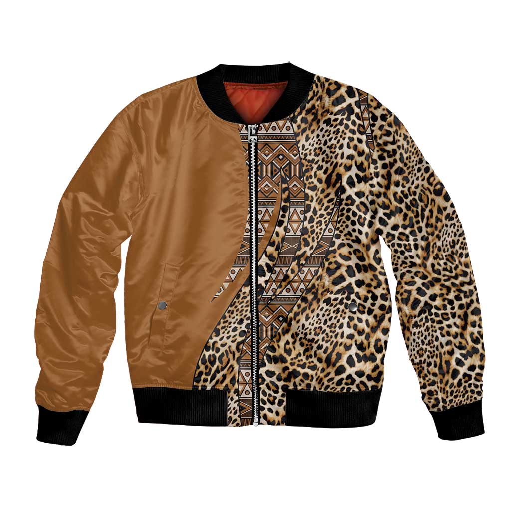 Afro Leopard Mix Native Tribal Pattern Bomber Jacket