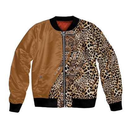 Afro Leopard Mix Native Tribal Pattern Bomber Jacket