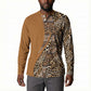 Africa Leopard Mix Native Tribal Pattern Button Sweatshirt