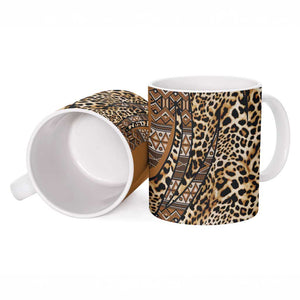 Africa Leopard Mix Native Tribal Pattern Ceramic Mug