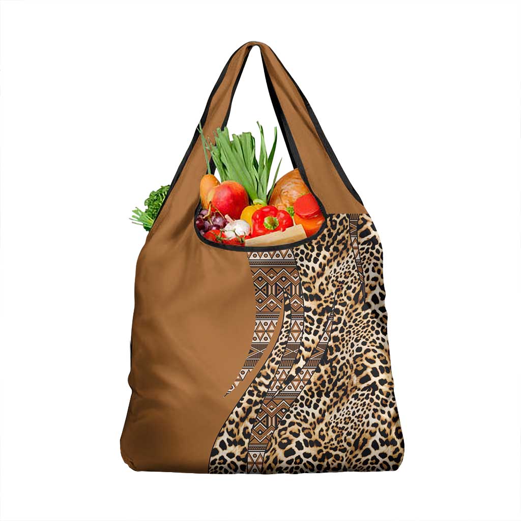 Afro Leopard Mix Native Tribal Pattern Grocery Bag