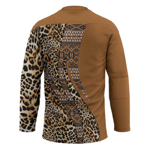 Africa Leopard Mix Native Tribal Pattern Hockey Jersey