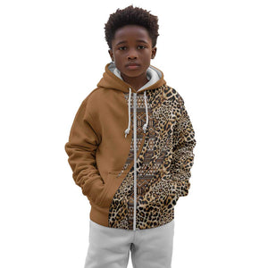 Afro Leopard Mix Native Tribal Pattern Kid Hoodie
