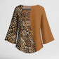 Africa Leopard Mix Native Tribal Pattern Kimono Sleeve Blouse