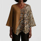 Africa Leopard Mix Native Tribal Pattern Kimono Sleeve Blouse