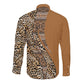 Afro Leopard Mix Native Tribal Pattern Long Sleeve Button Shirt