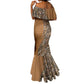 Afro Leopard Mix Native Tribal Pattern Mermaid Dress