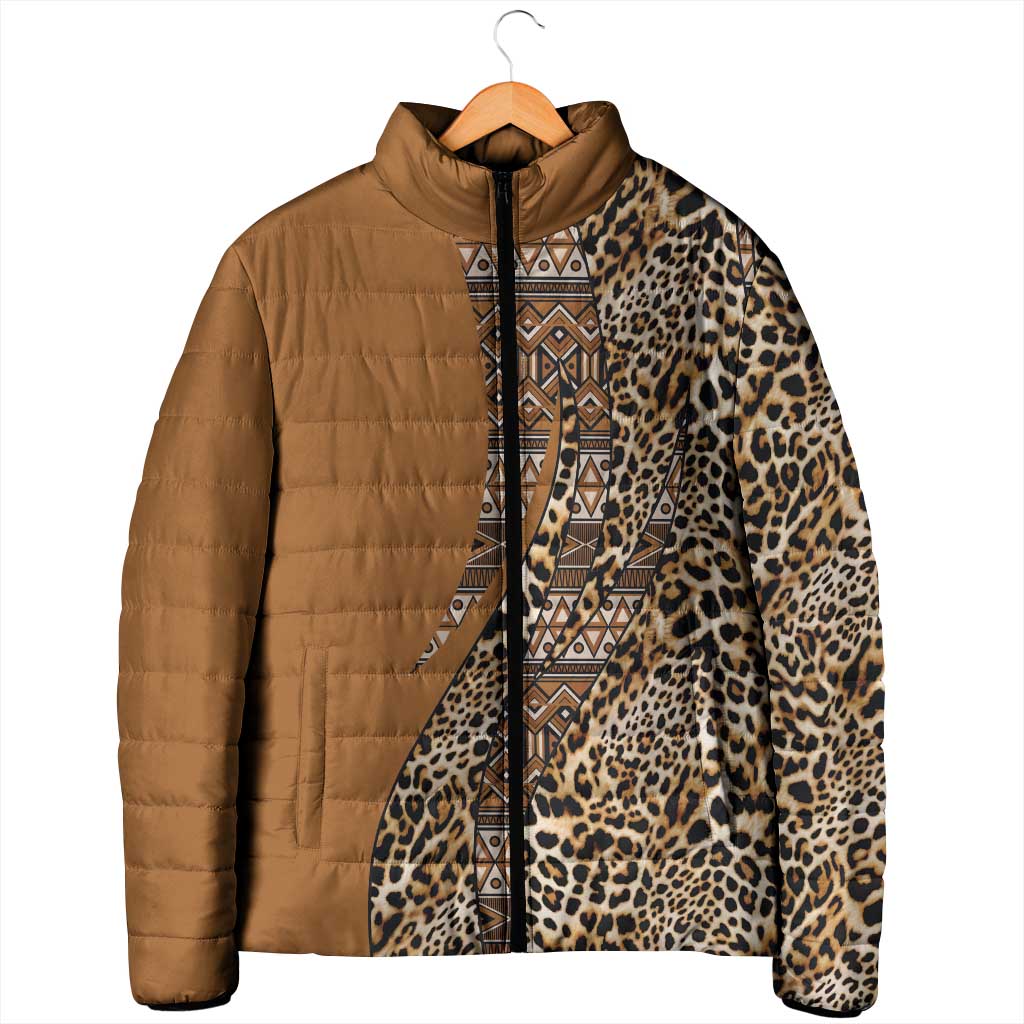 Africa Leopard Mix Native Tribal Pattern Padded Jacket