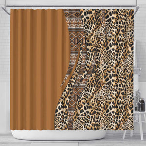 Afro Leopard Mix Native Tribal Pattern Shower Curtain