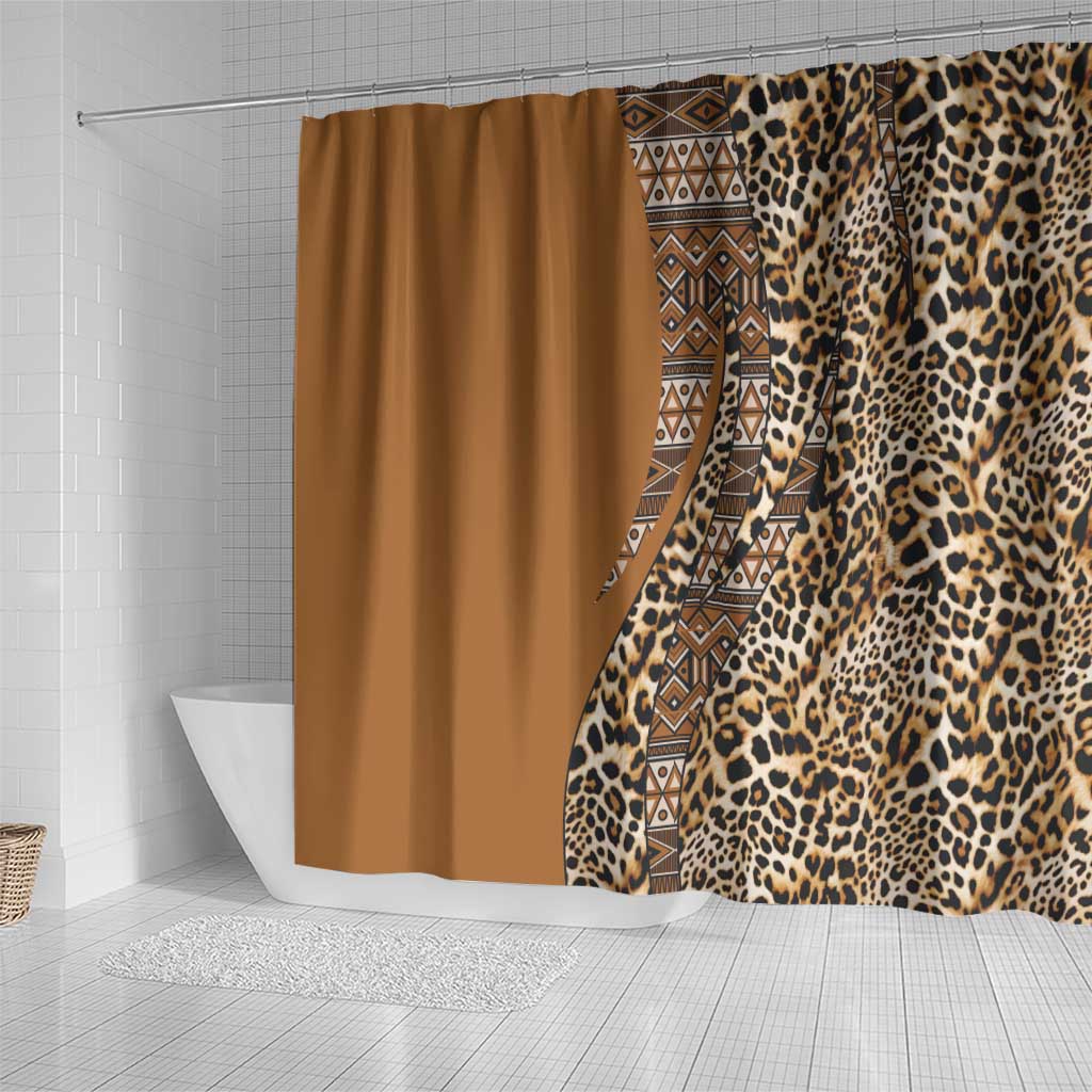 Afro Leopard Mix Native Tribal Pattern Shower Curtain
