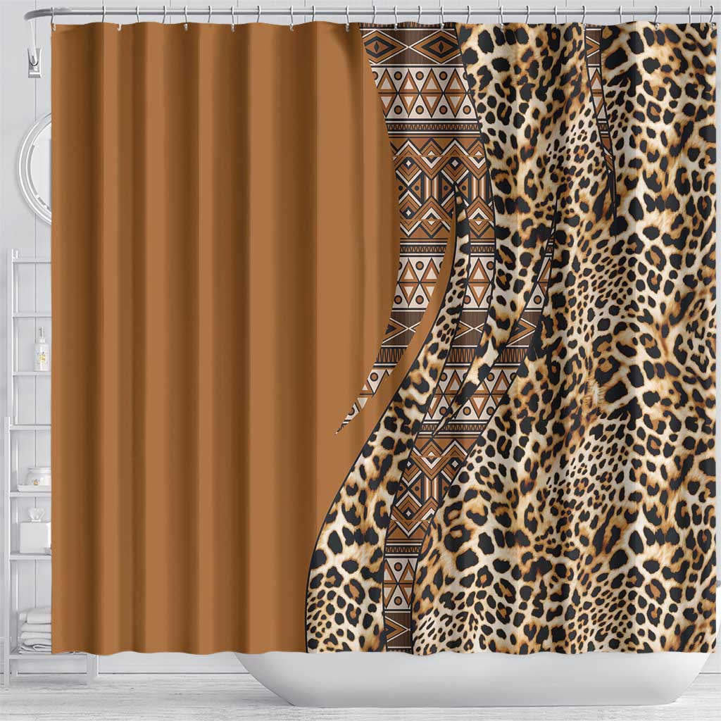 Afro Leopard Mix Native Tribal Pattern Shower Curtain