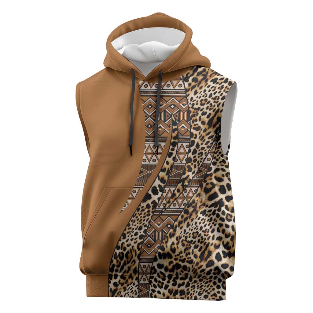 Afro Leopard Mix Native Tribal Pattern Sleeveless Hoodie - African Pride