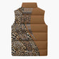 Africa Leopard Mix Native Tribal Pattern Sleeveless Puffer Jacket