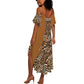 Afro Leopard Mix Native Tribal Pattern Summer Maxi Dress