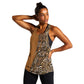 Afro Leopard Mix Native Tribal Pattern Women Racerback Tank