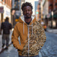 Afro Leopard Mix Native Tribal Pattern Zip Hoodie