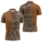 Africa Leopard Mix Native Tribal Pattern Zipper Polo Shirt