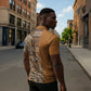 Africa Leopard Mix Native Tribal Pattern Zipper Polo Shirt