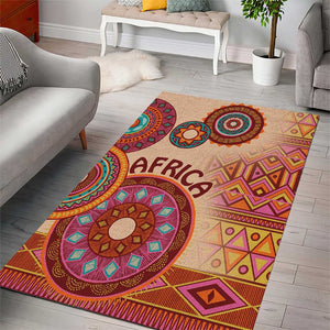 Afro Tribal Traditional Pattern Area Rug Beige Motif
