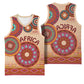 Afro Tribal Traditional Pattern Basketball Jersey Beige Motif - African Pride