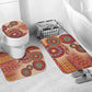 Africa Tribal Traditional Pattern Bathroom Set Beige Motif