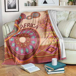 Afro Tribal Traditional Pattern Blanket Beige Motif
