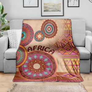 Afro Tribal Traditional Pattern Blanket Beige Motif