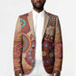 Africa Tribal Traditional Pattern Blazer Beige Motif