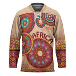 Africa Tribal Traditional Pattern Hockey Jersey Beige Motif