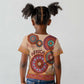Afro Tribal Traditional Pattern Kid T shirt Beige Motif