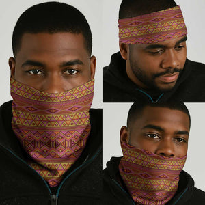 Afro Tribal Traditional Pattern Neck Gaiter Beige Motif - African Pride