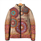 Africa Tribal Traditional Pattern Padded Jacket Beige Motif