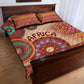Afro Tribal Traditional Pattern Quilt Bed Set Beige Motif