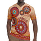 Afro Tribal Traditional Pattern Rugby Jersey Beige Motif