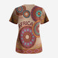 Africa Tribal Traditional Pattern Scrub Top Beige Motif
