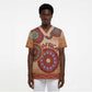 Africa Tribal Traditional Pattern Scrub Top Beige Motif